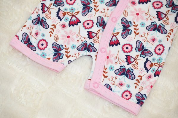 Baby Strampler Einteiler Mädchen Jungen Body Romper Schlafanzug Kurzarm Overall Schmetterlinge