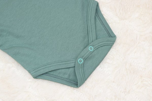 Baby Body Kurzarm 100% Baumwolle handgefertigt Grün