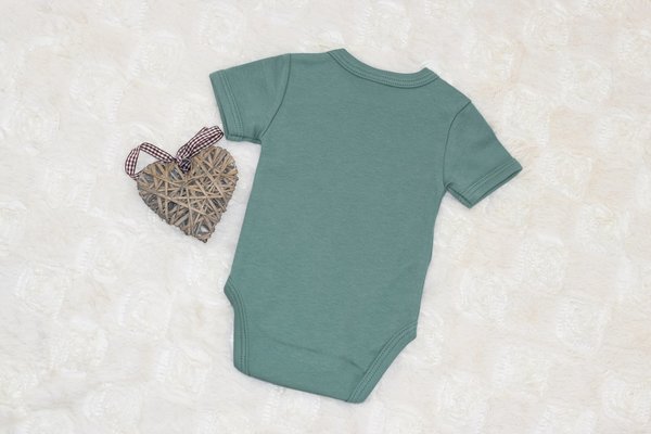 Baby Body Kurzarm 100% Baumwolle handgefertigt Grün