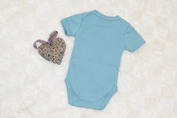 Baby Body Kurzarm 100% Baumwolle handgefertigt Meeresfarbe