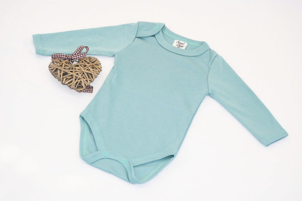 Baby Body Langarm 100% Baumwolle Meeresfarbe