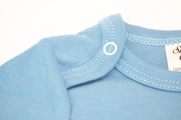 Baby Body Langarm 100% Baumwolle Blau